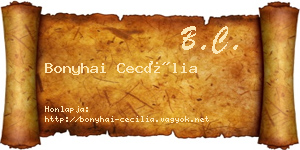 Bonyhai Cecília névjegykártya